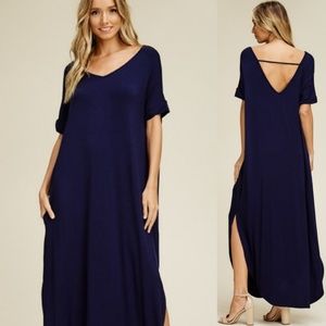 Oversized Long Maxi Dress with POCKETS